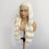 AIMEYA Platinum Blonde Lace Front Wig for Women Girls Long Body Wave Heat Resistant Synthetic Lace Wigs Daily Use Cosplay Party