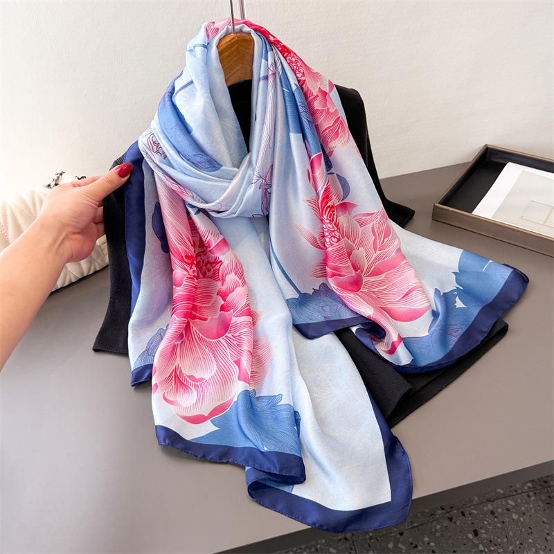 Luxury Brand Woman Scarf Muslim Hijab High Quality Ladies Shawl Headband Flower Paisley Scarf for Women Beach Silk Scarf Bandana