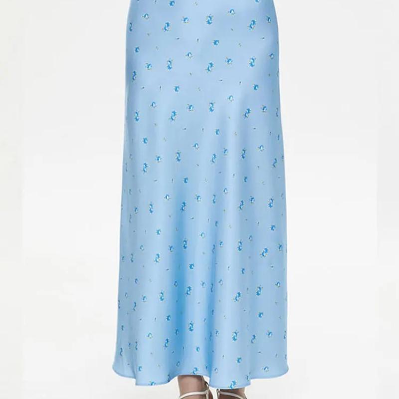 

Tossy Summer Printed Fashion Long Skirt For Women High Waist Contrast Patchwork Slim Elegant Party Looks Ladies Y2k Maxi Skirt L