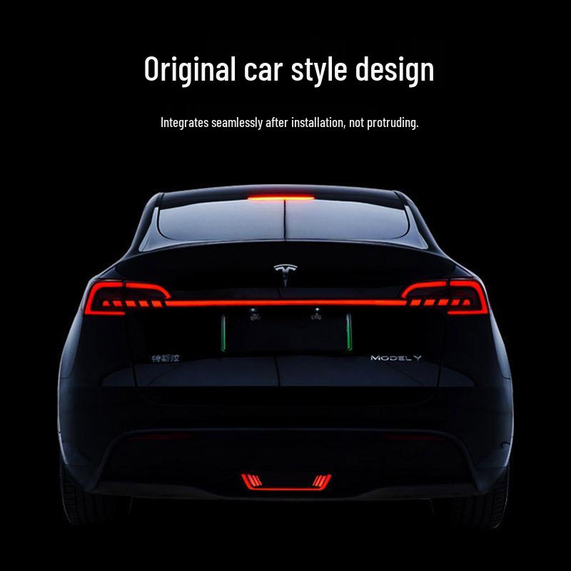 Compatible with Tesla Y/3 Tail Light Assembly, Saber-Style LED Running Lights & Flowing Turn Signals.