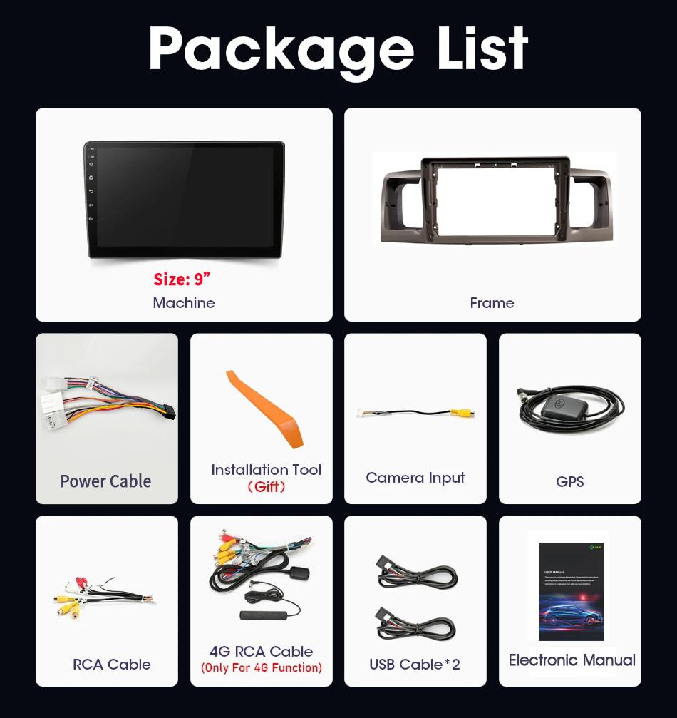 For Toyota Corolla E130 E120 2000-2004 Car Multimedia Stereo Navigation 4G GPS Auto Carplay Android 13 Touch Screen 2 Din Radio