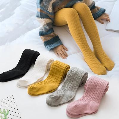 New Spring Autumn Girl Tights Twists Pattern 0-6Tbaby Children's Sock Soild Color Shark Leggings Match with Skirt Korean Version