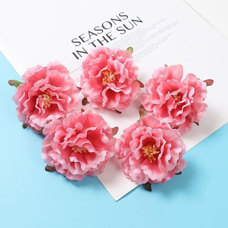 5/10PCs Artificial Flowers 6.5cm Silk Fake Flowers Heads for Home Room Dceor Garden Wedding Marriage Decoration Gifts Accessory