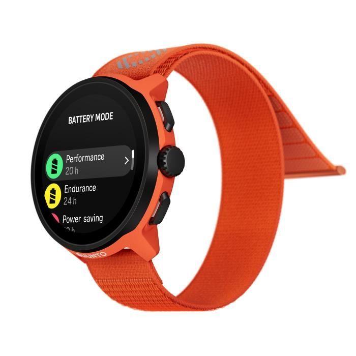Montre Connectée Sport GPS - SUUNTO RUN CORAL ORANGE - Amoled - Altimètre - Bracelet Textile