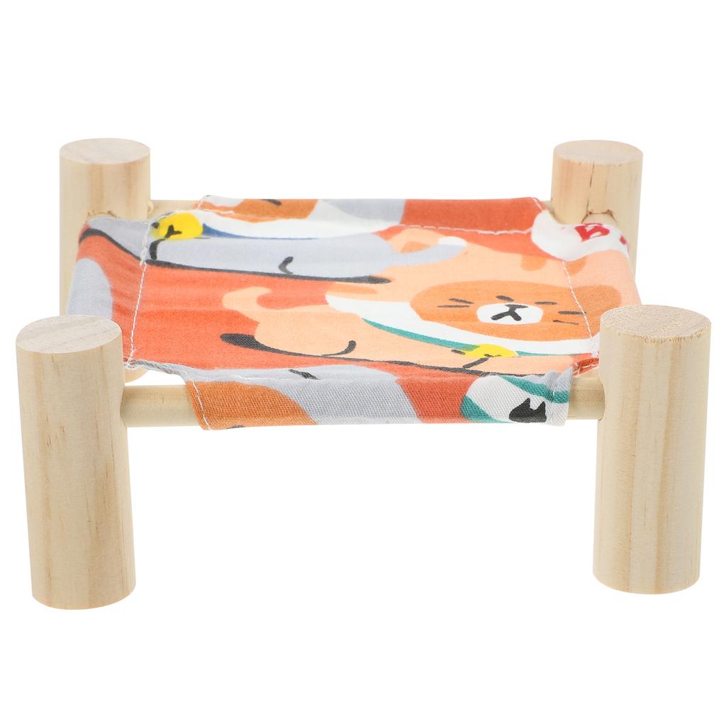 Elevated Design Small Animal Bed Guinea Pig Hammock Cat Bed Pet Sleeping Nest Cages Wooden Material Rabbit House Breathing Bed