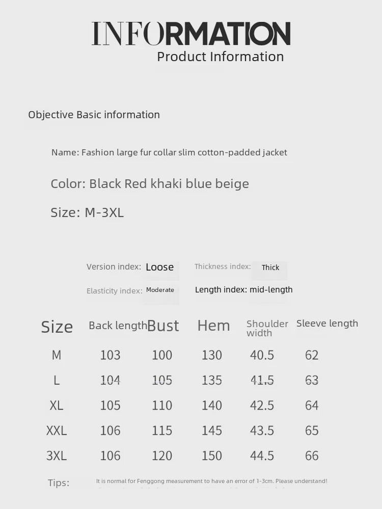 Women's Knee-Length Double-Sided Down Cotton Coat with Large Fur Collar Hood - New Winter Fashion.