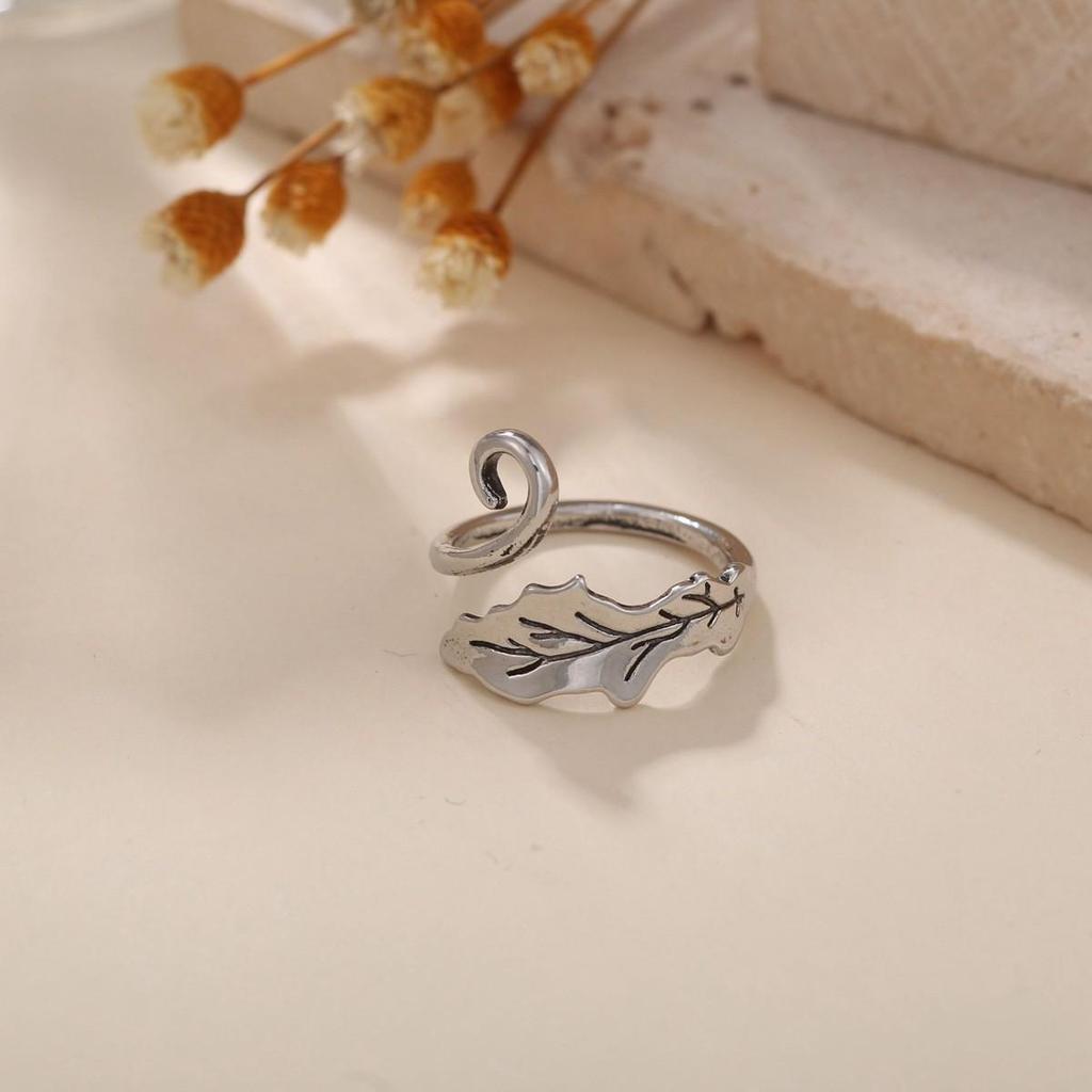 Anello Gatto Geometrico Europeo & Americano, Design Aperto Regolabile, Ornamento Animale Lavorato a Maglia per Dita.