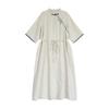 Women's 2024 Summer Retro Embroidered Cheongsam Dress with Stand Collar