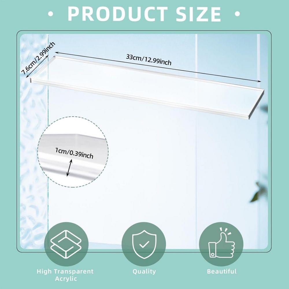 

Cabinet Replacement Shelves 2-Piece Clear Acrylic Heavy Duty Bathroom Shelves Insert Replacement For Bathroom Living Room Wall чистий