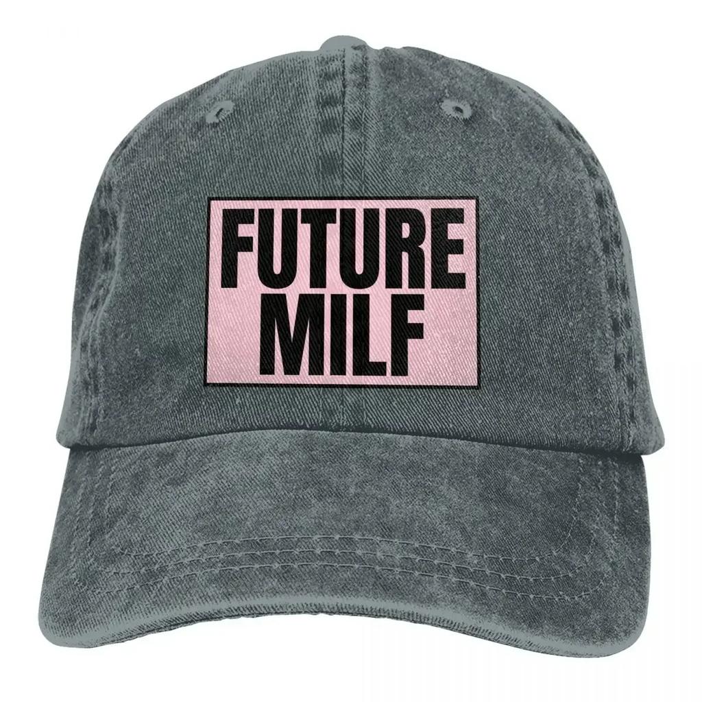 Future Milf Multicolor Hat Peaked Women's Cap Pink Black Personalized Visor Protection Hats
