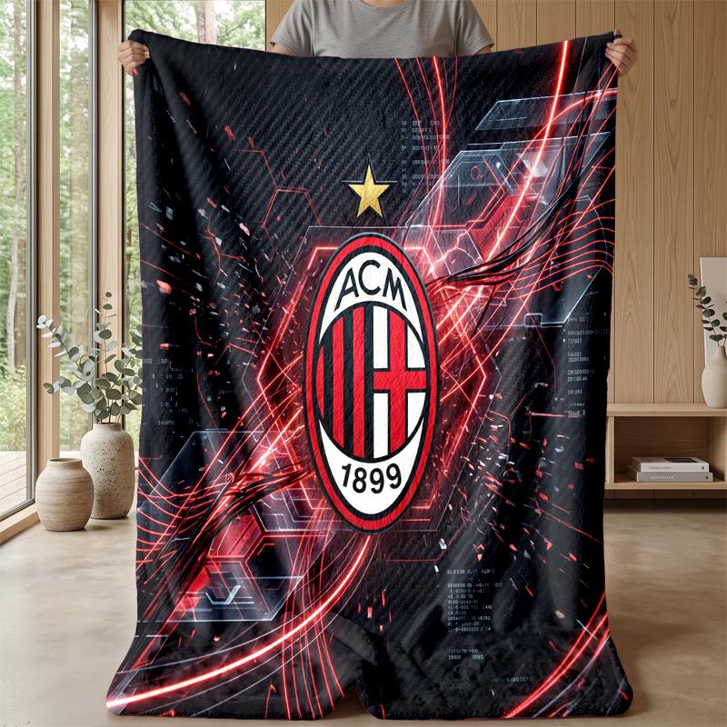AC Milan Theme blanket Soft Flannel Blanket Plush Throw Blanket Cozy Sofa Bed Blanket for Home Decor