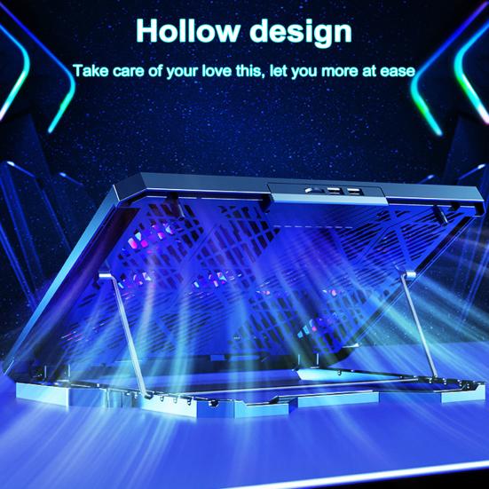 Laptop Cooling Pad with 8 Cooling Fans Height Adjustable Strong Airflow Low Noise USB Powered Laptop Cooler Stand Notebook Cooler