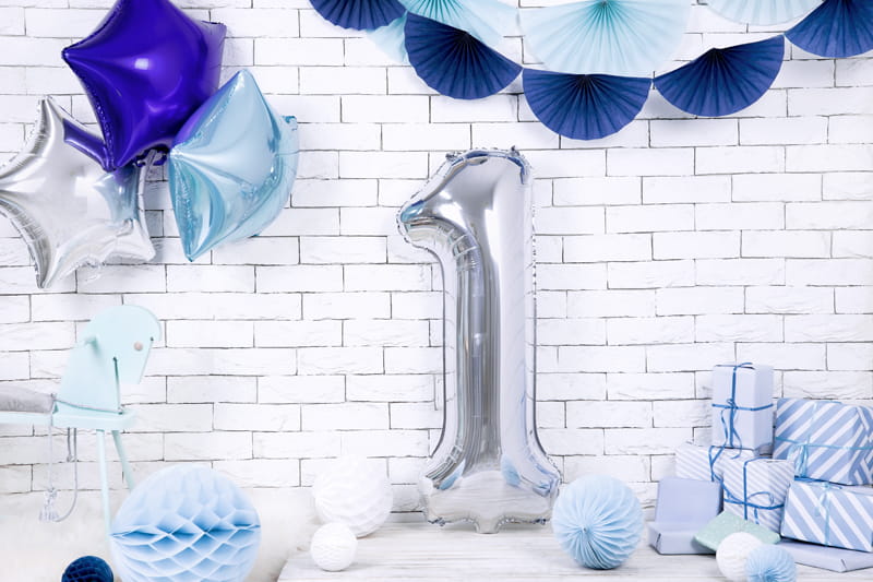 Balon Foliowy Cyfra "1" Srebrny 86 Cm