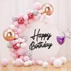 Happy Birthday 3D Letter Mirror Wall Stickers Acrylic Signature Birthday Party Decoration Background Wall Photo Home Decor
