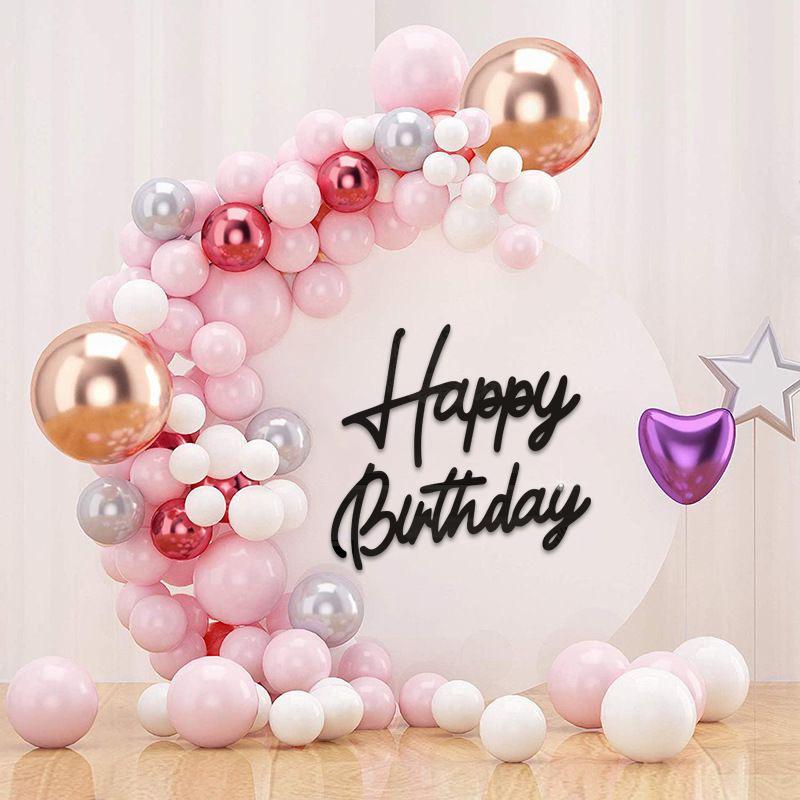 Happy Birthday 3D Letter Mirror Wall Stickers Acrylic Signature Birthday Party Decoration Background Wall Photo Home Decor