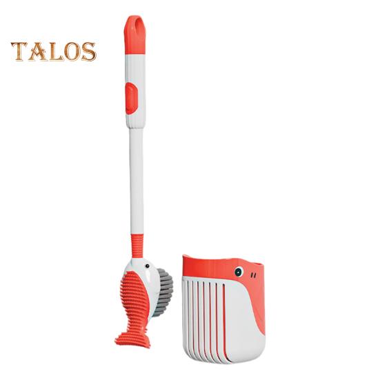 Squirt Whale Toilet Brush 360-Degree Cleaning Brush with Silicone Head Hanging Hole Design Wall-mounted Toilet Brush