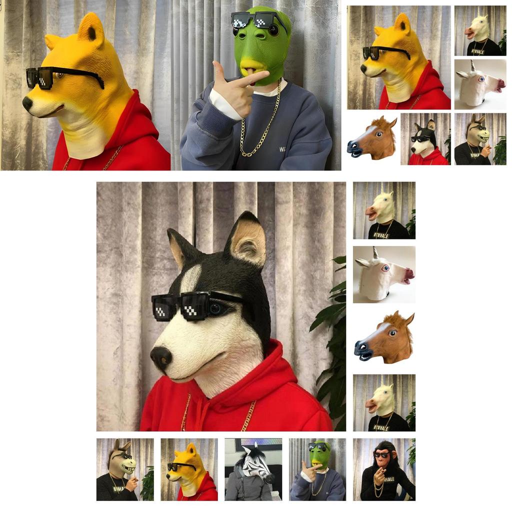Maschera a Testa di Cavallo Halloween Cosplay Accessorio Costume Per Adulti Spaventosa E Realistica