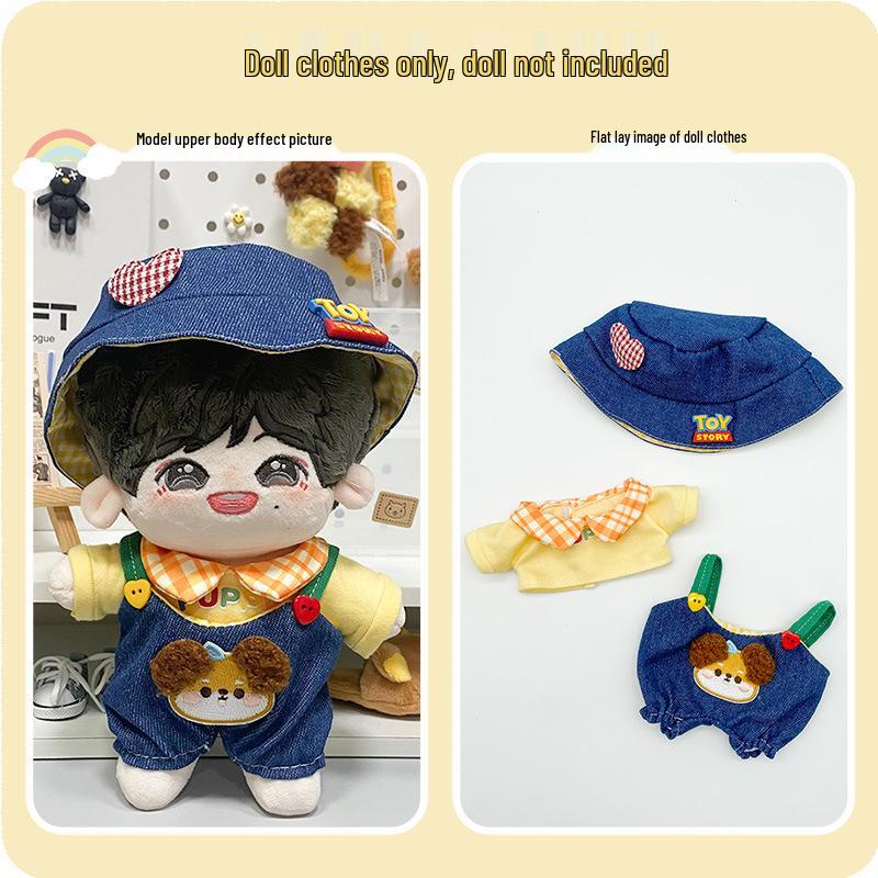 20cm Cotton Doll Dress-Up Set: Cute Figure Skirt & Overalls