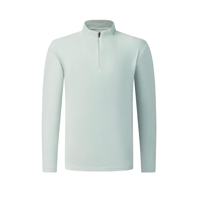 FILA Fleece Lined Warm Fashionable Simple Textured Sports Casual Golf Versatile Soft Comfortable Long Sleeve T-Shirt Men tops Gray A11M615218FGY