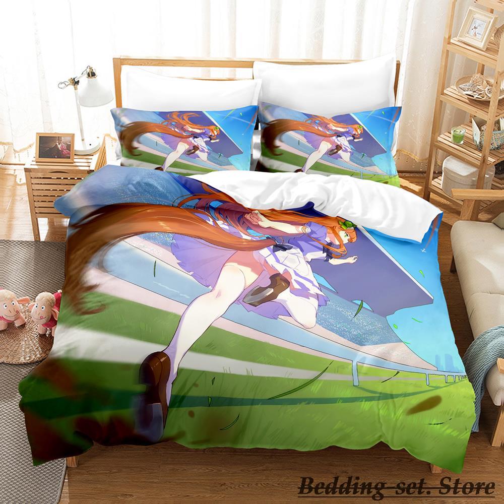 Pretty Derby Bedding Set Single Twin Full Queen King Size Bed Set Adult Kid Bedroom Duvetcover Sets Anime Parure De Lit Bed