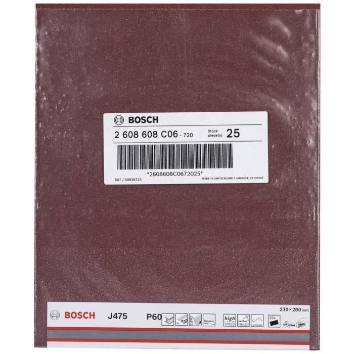 Bosch Accessories J475 2608608C06 Feuille abrasive Grain 60 (l x H) 230 mm x 280 mm 1 pc(s)