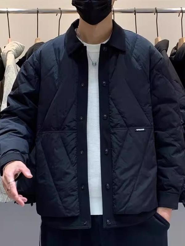 Men's Winter Clearance Lightweight White Duck Down Shirt-Style Jacket - Loose Fit, Plus Size, Workwear