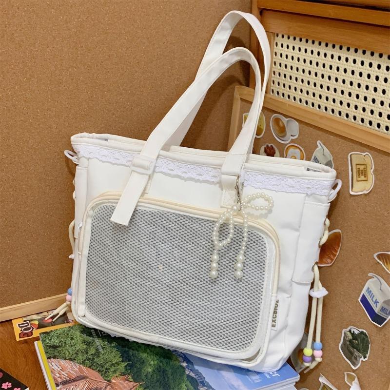 Japanese Ins New High-value, Fresh, Sweet and Transparent Pain Bag, Girl Light and Large-capacity Tote Bag