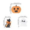 3PCS Spirit Pumpkin Cats Table Sign Wooden Ornaments Halloween Home Tabletop Decoration Festival Parties Supplies