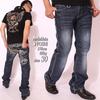 Vanson Skull Wing Distressed Denim Jeans with Embroidery Size 32 SP-B-14 (RCA)