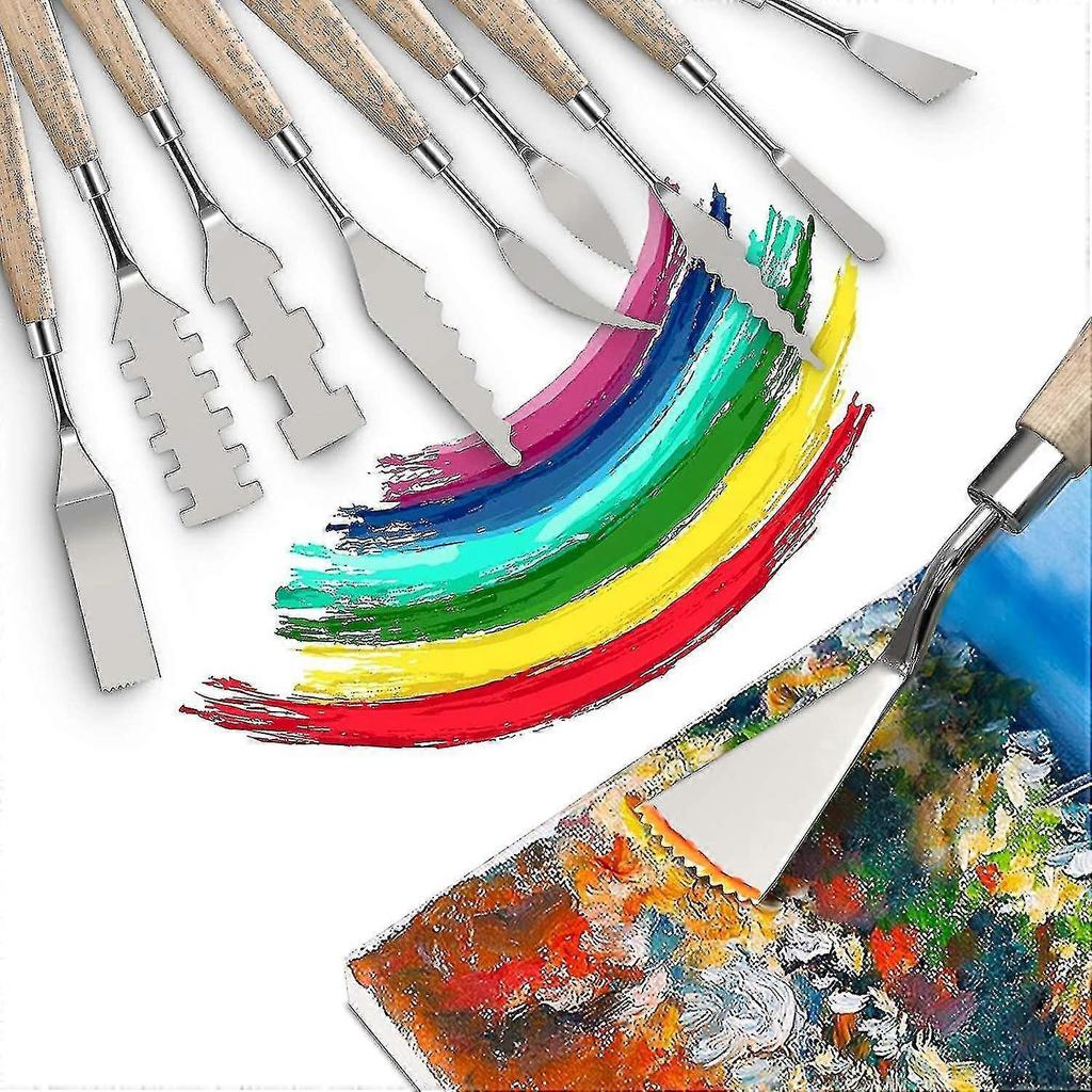 Palette Knives 10pcs Heilwiy, Paint Mixing Scraper Oil Painting Stainless Steel Knife