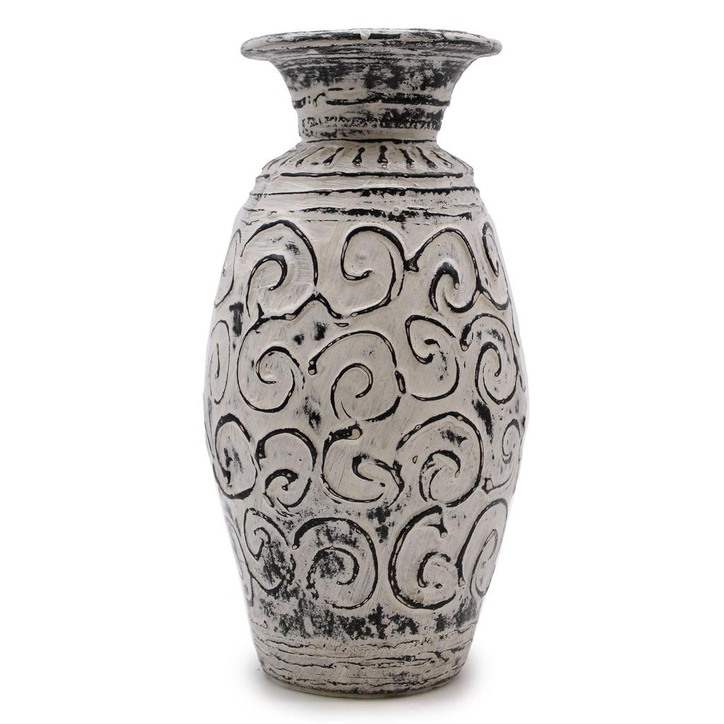 Vase, Boho Cream Swirls