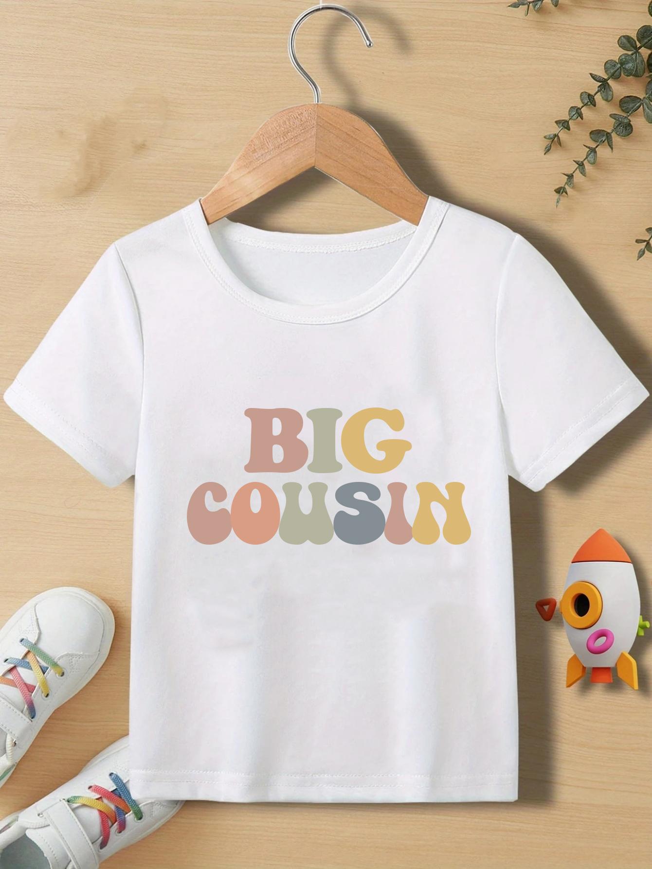 Big Little Middle Cousin Tshirt Retro Cousin Shirt Cute Boys TShirt Pregnancy Announcement Family Shirt Kids Party Clothes 100