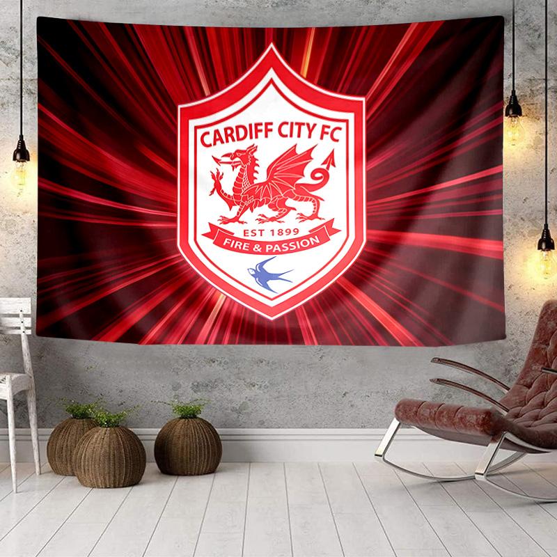 Football Club Cardiff Tapestry, Unique Design Tapestry, Wall Decor for Bedroom,Livingroom, Playroom,Heartwarming Fan Holiday Gifts