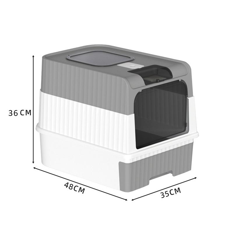 Cat Litter Box with UV Sterilization Lights Large Capacity Fully Enclosed Cat Toliet Litter Pan Anti-Splashing Kitten Bedpan