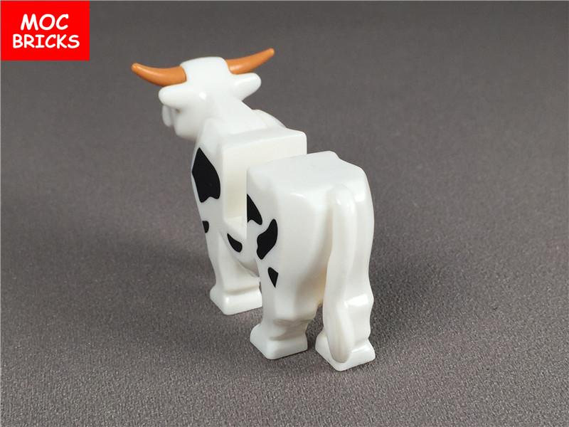 5pcs/lot MOC Bricks Animal Milk Cow Cattle Farm Educational DIY Building Blocks Figure Toys for children Dolls Xmas Gifts