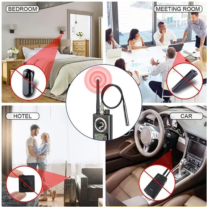 K68 Professional Anti-Spy Detector Hidden Camera Finder RF Signal Bug Scanner GPS Tracker Detector for Car Home Security