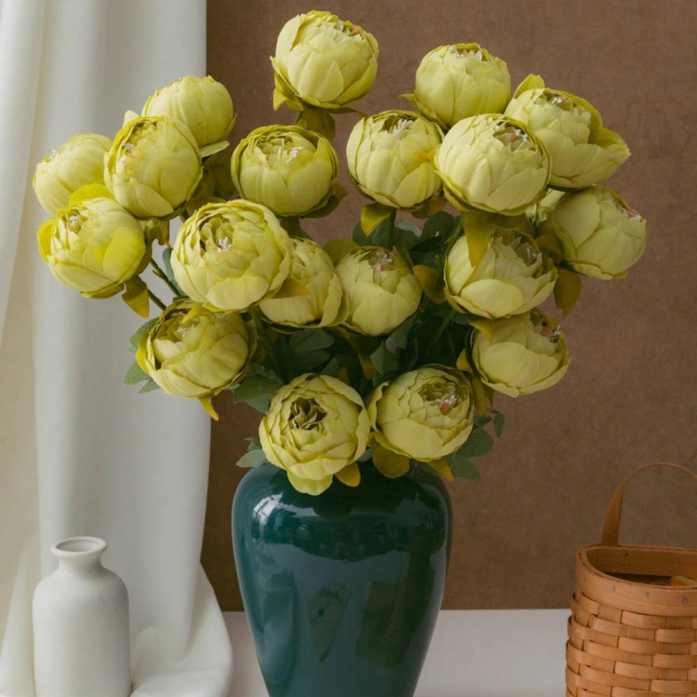 20.1Inch Artificial Peony Flower, Fake Peony Silk Flower With Long Stems, Kitchen Decor, Valentine's Day Mother's Day Gifts Birthday Graduation