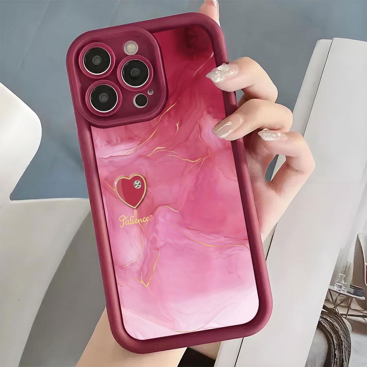 

Графичный чехол для iPhone 15/16/17 с текстурой, градиентным винно-красным цветом и дизайном «Небесный глаз» с дуоцзинша iPhone 17 Pro вино красного