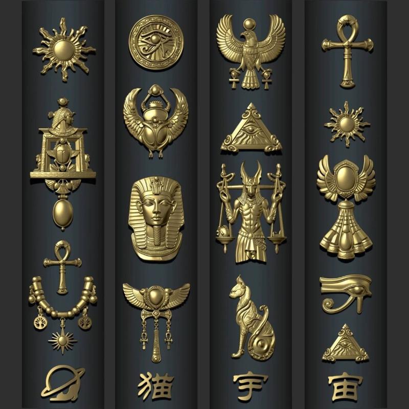 3D Chinese Style Lion Dance & Retro Egypt Silicone Nail Molds - DIY Nail Art Decoration Templates for Manicure Design Tools