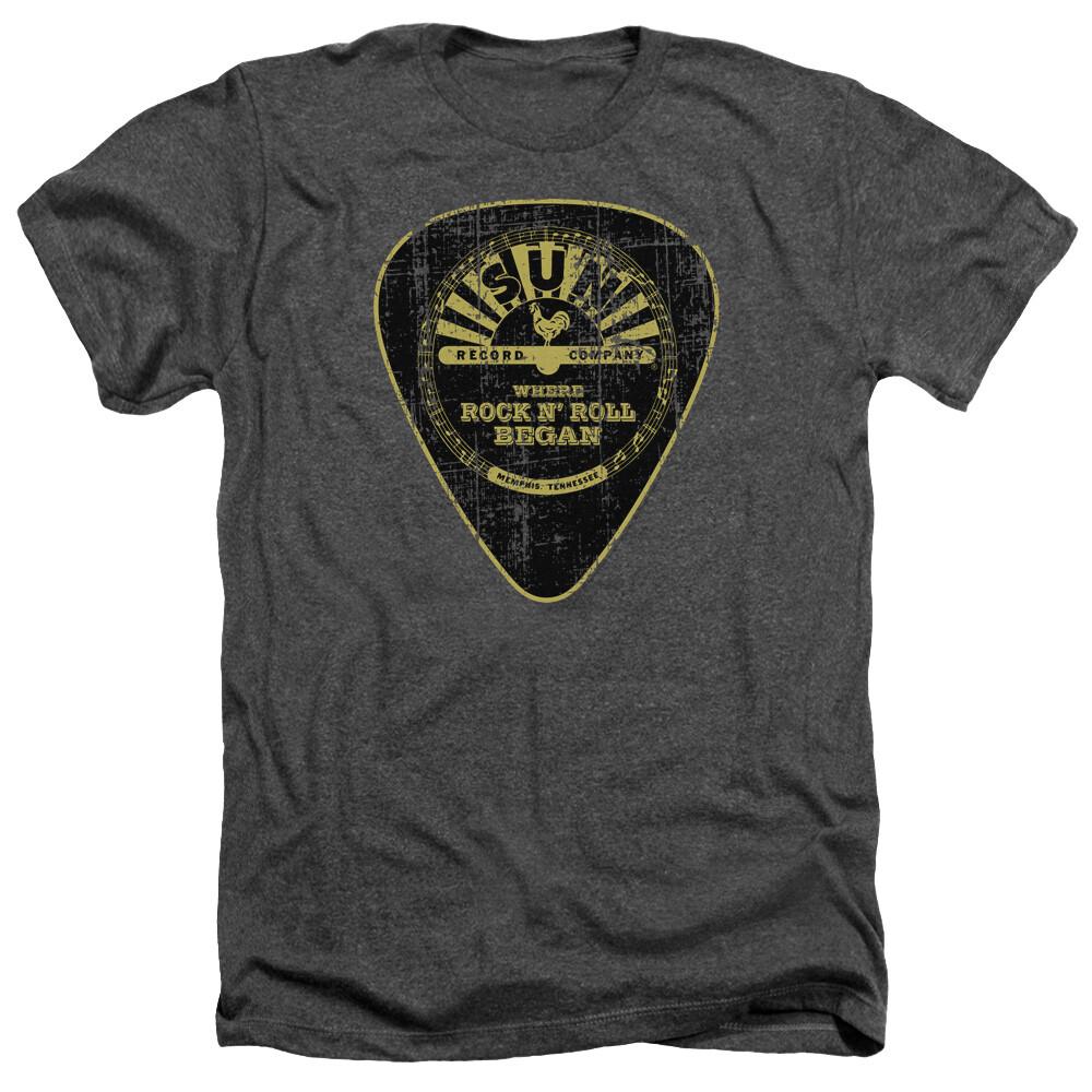SUN RECORDS GUITAR PICK Licensed Adult Men s Heather Band Tee Shirt SM-3XL Unisex T-Shirt S