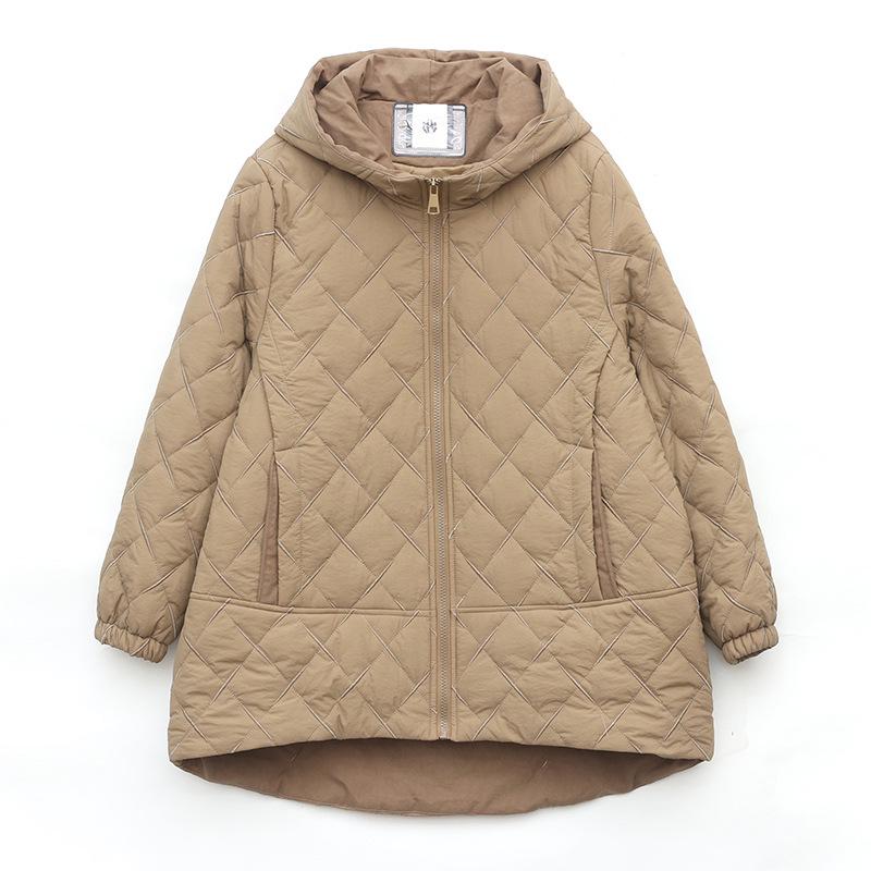 2024 Women's Mid-Length Slimming Cotton Jacket - Plus Size Winter Outerwear Trend