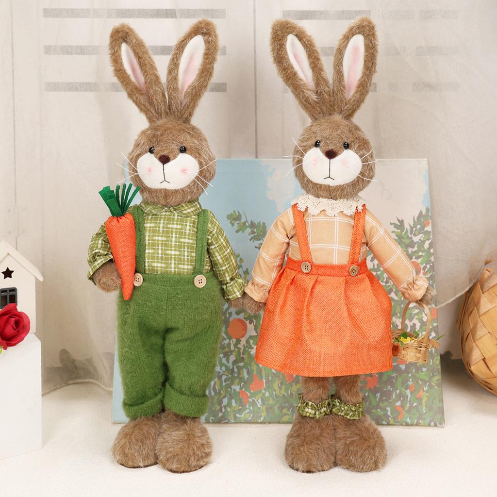 Plush Easter Bunny Decorations 21.2-24in Adjustable Leg Cute Bunny Stuffed Animal for Home Spring Tabletop Holiday Room Decor