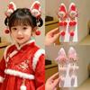 Cute Tassel Hairpin Bow New Year Hair Accessory Hanfu Traditional Chinese Hair Clip  Cosplay Events