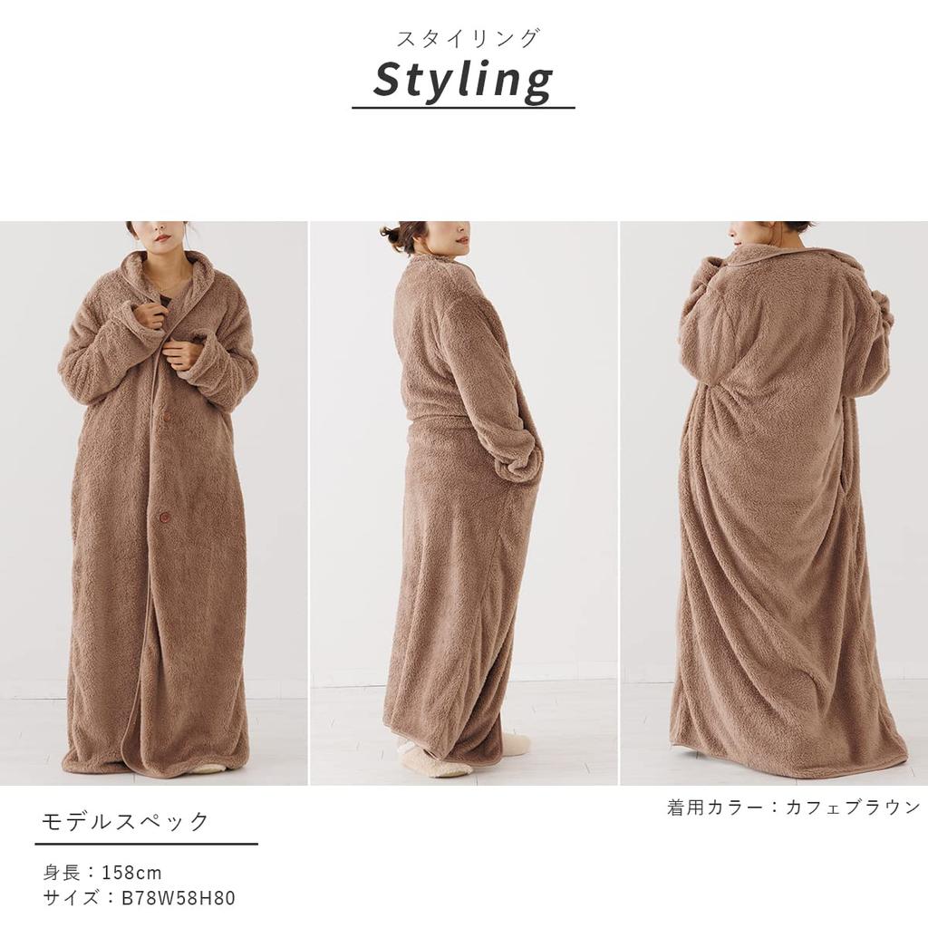 Aunii Tragbare Schaffell Winter Klassisch Lang Lockerer Schnitt und 8198 Damen Pyjama, Strickjacke, Morgenmantel, Oberbekleidung, Loungewear, Decke, Überwurf, Loungewear,