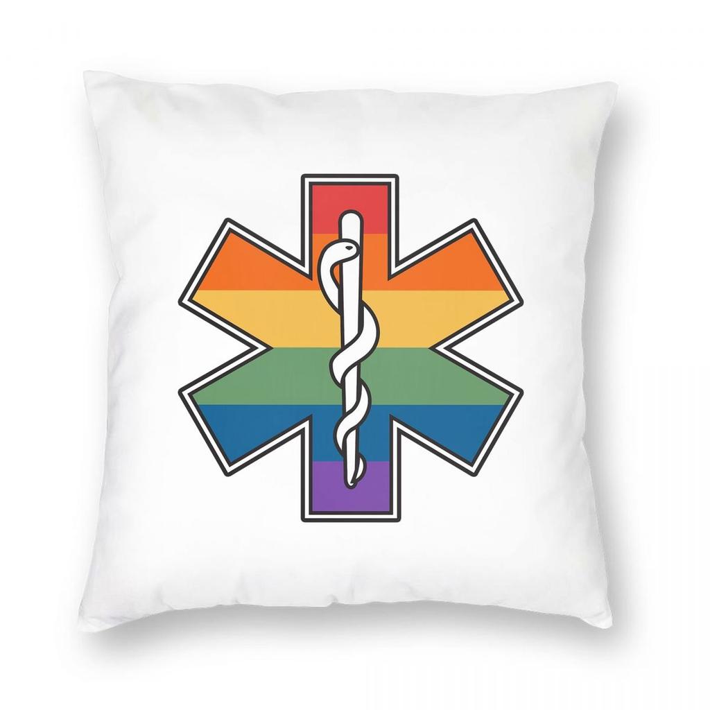 Emt Star Of Life Emergency Medical  Square Pillowcase Pillow Cover Cushion Throw Pillow for Home Sofa Living Room