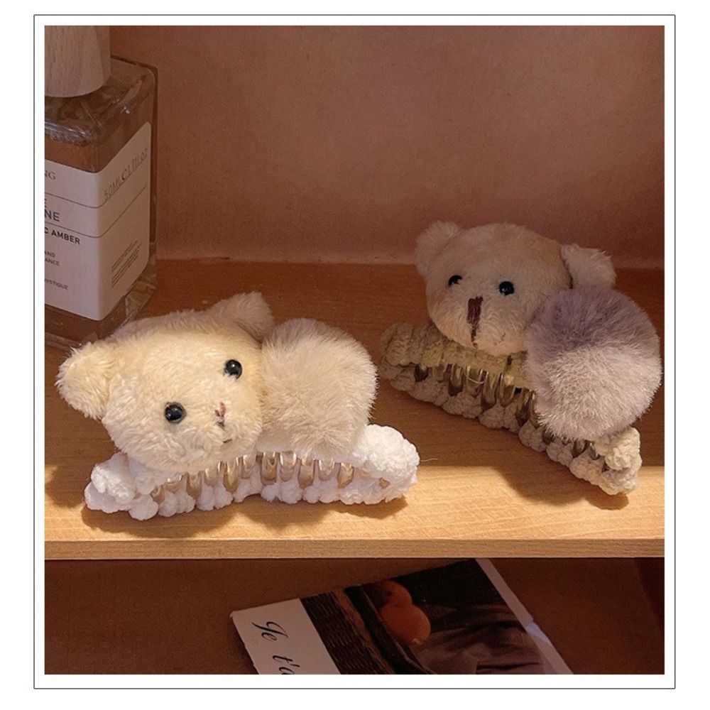 Cute Bear Plush Hair Clip Big Claws Shape Shark Clip Duckbill Hair Clip  Party Accessories