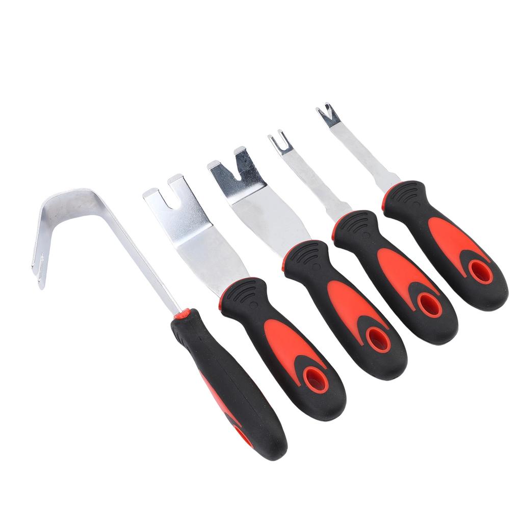 5 PCS Car Trim Removal Tool Kit Stainless Steel Auto Clip Fastener Remover Pry Tool Set for Vehicle Upholstery Door