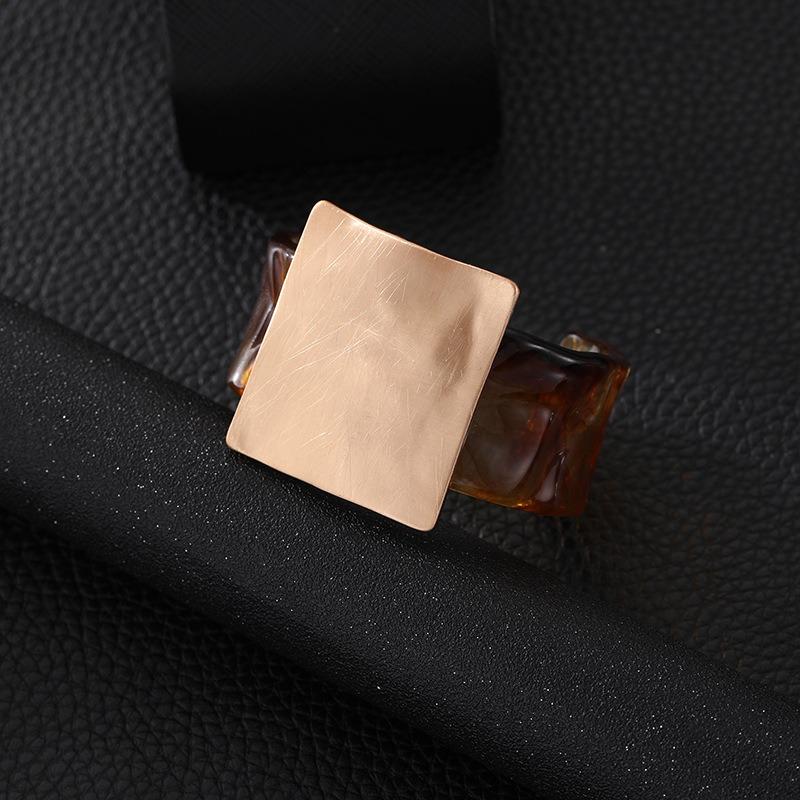 European and American original geometric brushed square metal advanced simple women s atmosphere bracelet