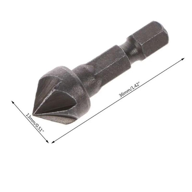 

Зенкерное сверло с 6 канавками, угол при вершине 90 градусов, снятие фаски, деревообрабатывающий инструмент l29k Pack of 1