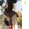 Japanese New Scarf Women's Festival Retro Colorful Plaid Cute Winter Warm Scarf Shawl Korean